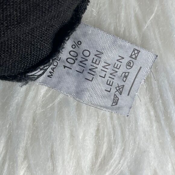 Made in Italy Black Linen Pull On Bermuda Shorts - Picture 7 of 7